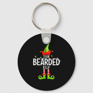 The Bearded Elf Christmas Matching Pajamas Key Ring