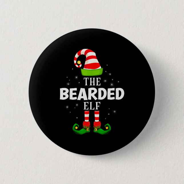 The Bearded Elf Christmas Pjs Matching Pajama  6 Cm Round Badge (Front)