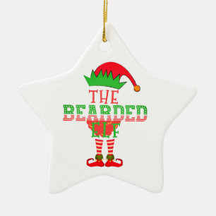 The Bearded Elf Family Matching Christmas Pajama Ceramic Ornament