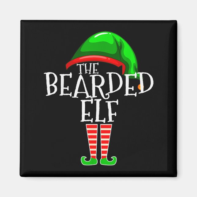The Bearded Elf Family Matching Group Christmas Be Magnet (Front)