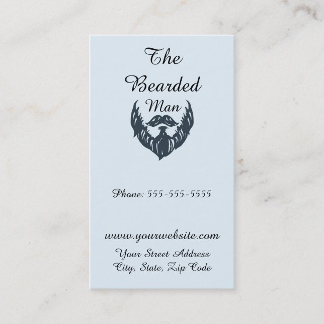 The Bearded Man Barber Shop Business Card (Front)