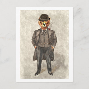 The BEARister a Funny Bear in a Suit Postcard
