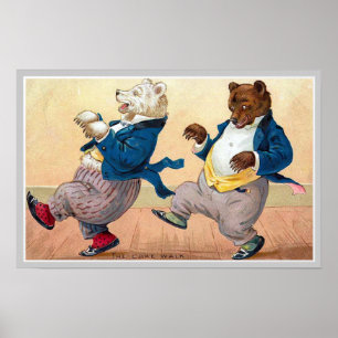 "The Bears' Cakewalk" Vintage Poster