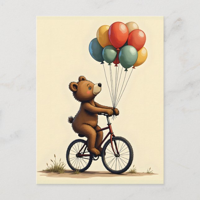 The Bear's Joyful Ride Postcard (Front)