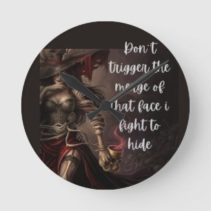 The Beast Beyond My Mask Round Clock