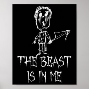 The Beast Is In Me Halloween Costume Word Design Poster