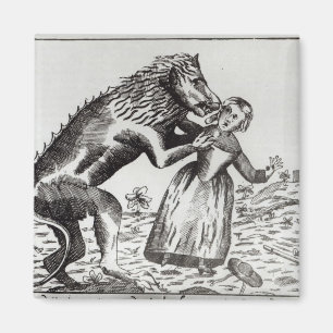 The Beast of Gevaudan Attacking a Young Girl Magnet