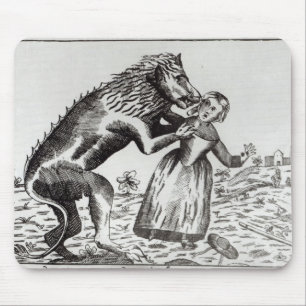 The Beast of Gevaudan Attacking a Young Girl Mouse Pad