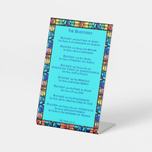 The Beatitudes from Jesus' Sermon on the Mount Pedestal Sign