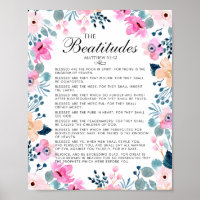 The Beatitudes Matthew 5:3-12 Floral Bible Verse