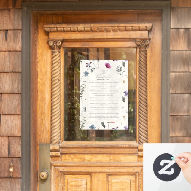 The Beatitudes Matthew 5:3–12 Floral Scripture (Home Door)