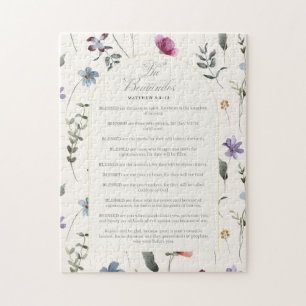 The Beatitudes Matthew 5:3–12 Floral Scripture Jigsaw Puzzle