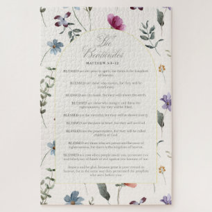 The Beatitudes Matthew 5:3–12 Floral Scripture Jigsaw Puzzle
