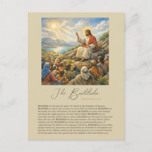 The Beatitudes Matthew 5:3–12 Sermon on the Mount Postcard