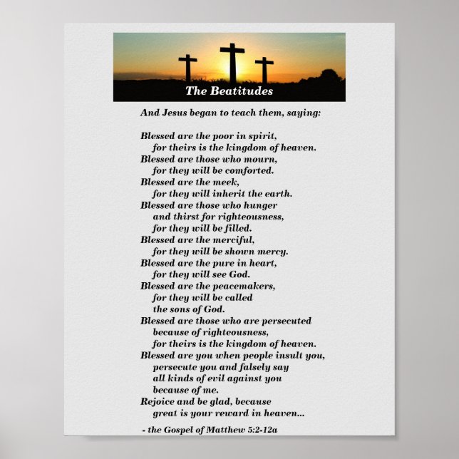 The Beatitudes Poster by Jesus (Front)