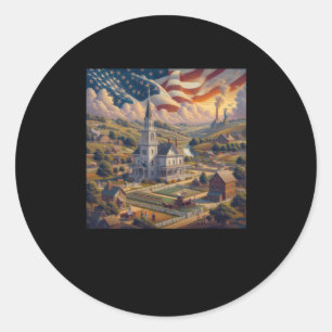 The Beautiful American Building And Cloud Sticker