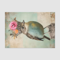The Beautiful Bird in a Crown Collage Decoupage
