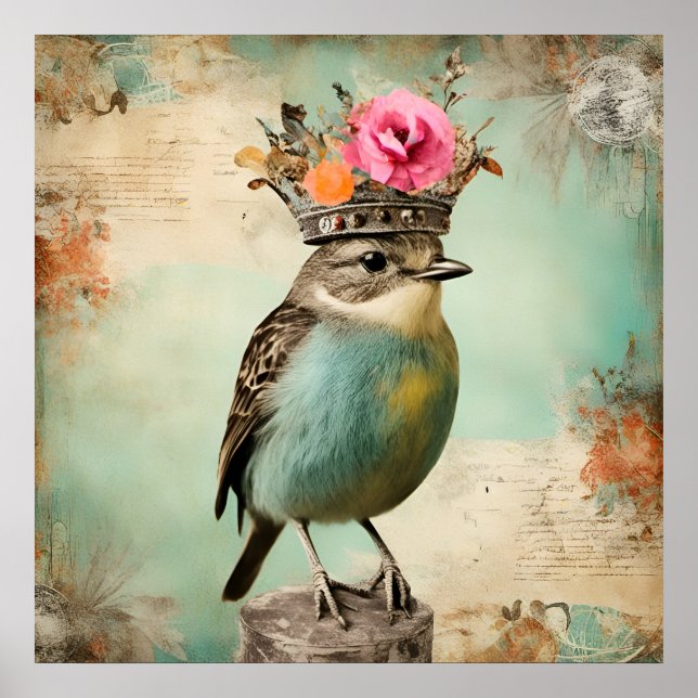 The Beautiful Bird in a Crown Collage Poster (Front)