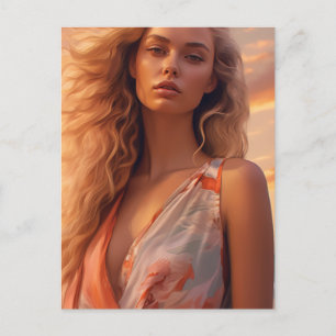 The Beautiful Blonde Woman Postcard