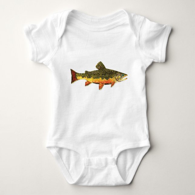 The Beautiful Brook Trout Baby Bodysuit (Front)