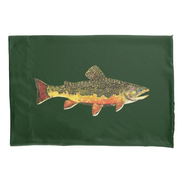 The Beautiful Brook Trout Pillowcase (Front)