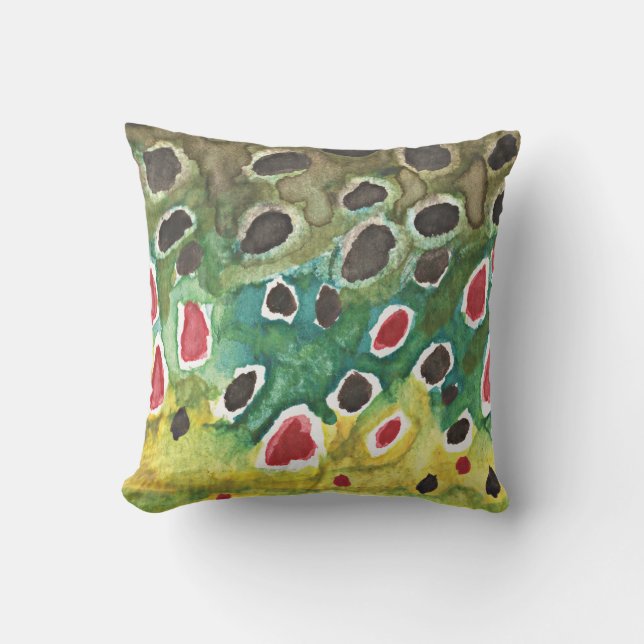 The Beautiful Brown Trout Fishing Cushion (Front)