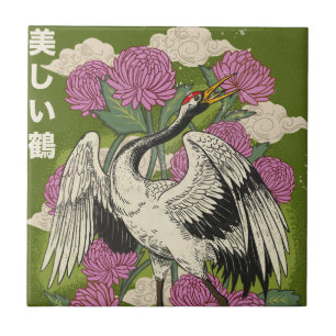 The Beautiful Crane Ceramic Tile