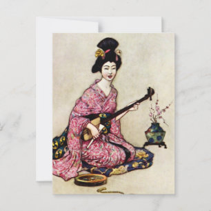 “The Beautiful Dancer of Yedo” by Warwick Goble Postcard