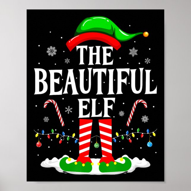The Beautiful Elf Funny Xmas Matching Family Chris Poster (Front)