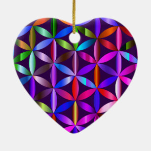 The Beautiful Flower of Life Valentines Day Tree Ceramic Ornament
