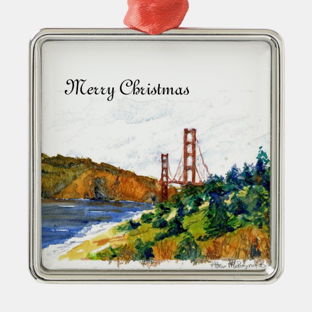 The Beautiful Golden Gate Bridge Metal Tree Decoration (Front)