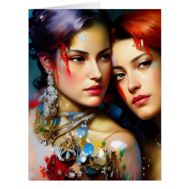 The Beautiful Lovers Colourful Painting All Occasi (Front)