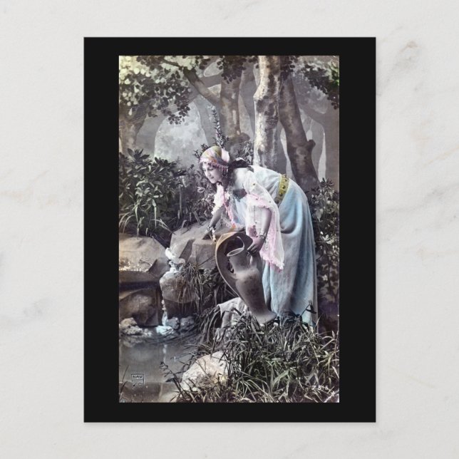 The Beautiful Maiden Romantic French 1906 Vintage Postcard (Front)