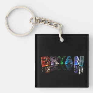 The Beautiful Name Bryan in 3D Lights Key Ring