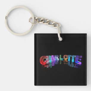 The Beautiful Name Charlotte in 3D Lights Key Ring