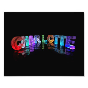 The Beautiful Name Charlotte in 3D Lights Photo Print