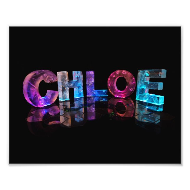 The Beautiful Name Chloe in 3D Lights Photo Print (Front)