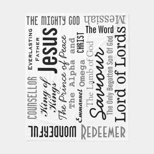 The Beautiful Names of Jesus  Fleece Blanket (Front)