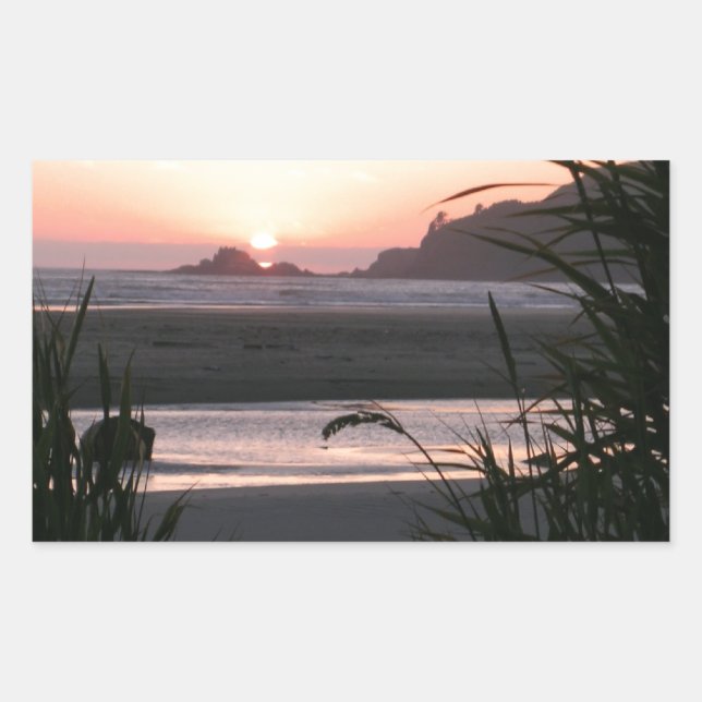 The Beautiful Oregon Coast Rectangular Sticker (Front)