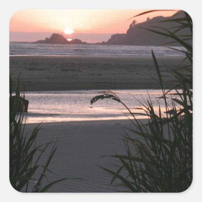 The Beautiful Oregon Coast Square Sticker (Front)