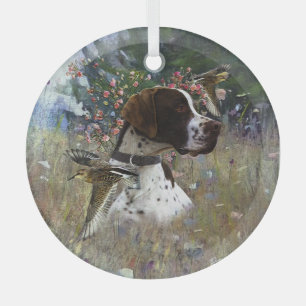 The beautiful pointer  glass tree decoration