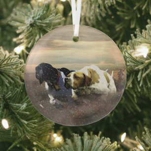 The beautiful pointer  glass tree decoration