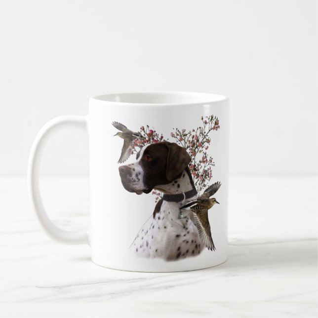 The beautiful pointer in the field  coffee mug (Left)