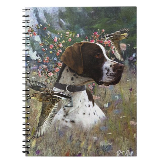 The beautiful pointer in the field  notebook (Front)