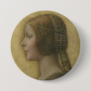 The Beautiful Princess (by Leonardo da Vinci) 7.5 Cm Round Badge