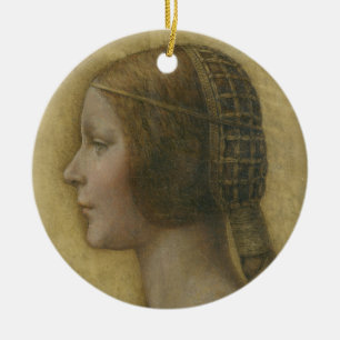 The Beautiful Princess (by Leonardo da Vinci) Ceramic Ornament