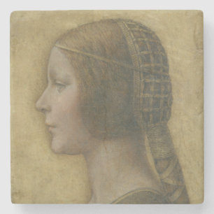 The Beautiful Princess (by Leonardo da Vinci) Stone Coaster