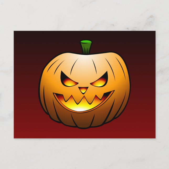 The beautiful pumpkin face Jack O'lantern Postcard (Front)