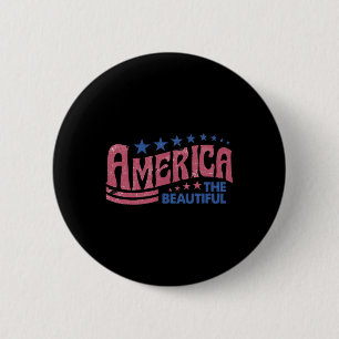 The Beautiful Retro Vintage American 4th Of July  6 Cm Round Badge