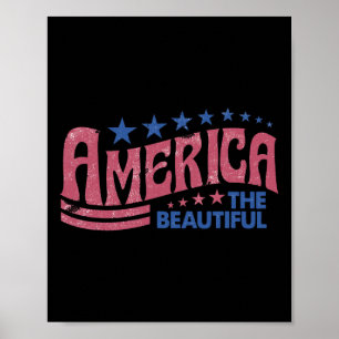 The Beautiful Retro Vintage American 4th Of July  Poster